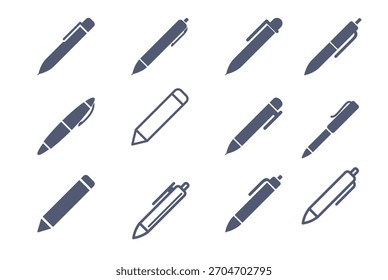 pen stationery icon vector template