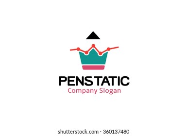 Pen Statistics Logo Design Illustration