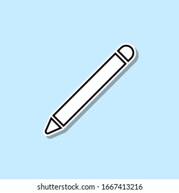 Un icono de lápiz adhesivo. Línea delgada simple, contorno vectorial de iconos web para ui y ux, sitio web o aplicación móvil