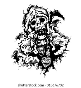 Pen stroke something inside dark