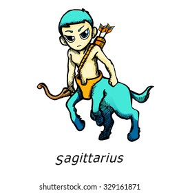 Pen stroke zodiac sign Sagittarius