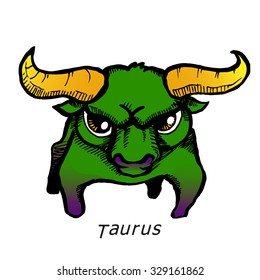 Pen stroke zodiac sign Taurus