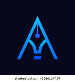 Diseño del logotipo del estilo de la pluma, logotipo del concepto de la tinta