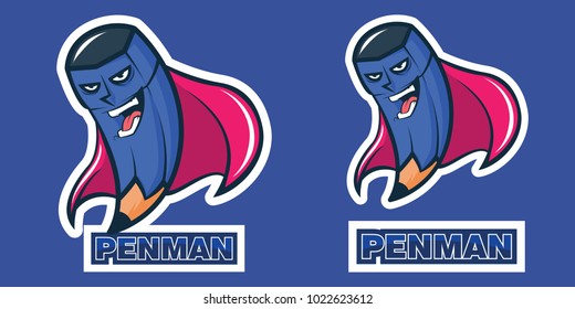 pen super hero mascot