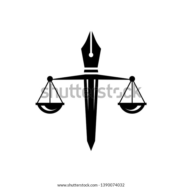 Pen Sword Law Firm Logo Template Stock Vector Royalty Free