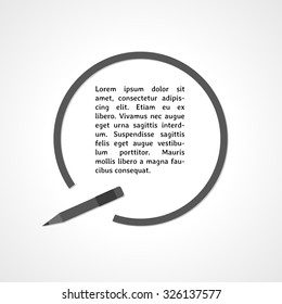 pen symbol and circle on gray gradient background