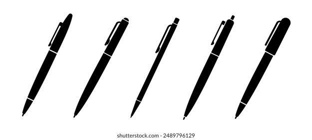 Pen symbol collection. Pen logo. Pen icon. Vector illustration