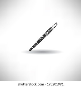 Pen symbol,grunge vector