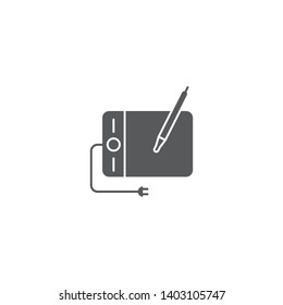 Pen tablet digitizer vector icon, isolated on white background