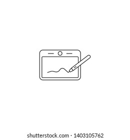 Pen tablet digitizer vector icon, isolated on white background