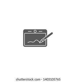 Pen tablet digitizer vector icon, isolated on white background