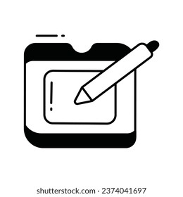 Pen tablet doodle Icon Design illustration. Science and Technology Symbol on White background EPS 10 File