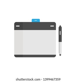 
Pen tablet illustration flat version. Drawing pen tablet icon