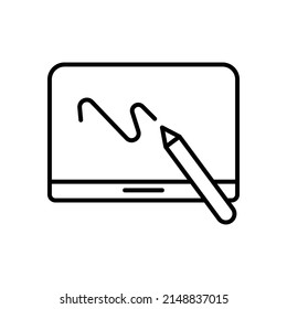 Tablette einzeln auf dem Schreibtisch