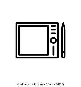 pen tablet outline icon. vector illustration. Isolated on white background.