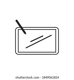 Pen Tablet outline icon vector