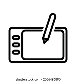 pen tablet. simple icon design, best used for banner, flayer, or web application. Editable stroke with EPS 10 file format