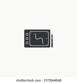 pen tablet and stylus icon. Drawing tablet concept graphic design vector illustration