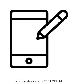 pen tablet thin line vector icon