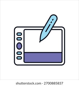 Pluma Icono de Vector de tableta Ilustración de stock