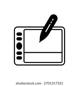 Pluma Icono de Vector de tableta Ilustración de stock