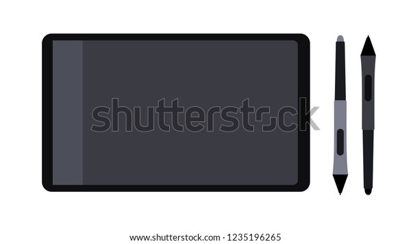 Pen Tablet Vector Illustration Electronic Office Stock Vector (Royalty