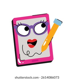 Pen tablet Vector Sticker. Eps 10 File 