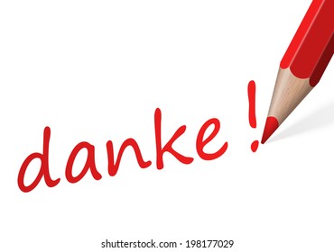 Pen with text " danke! "