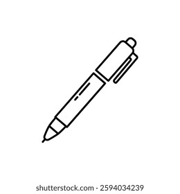 Pen Thin Line Icon – A Simple Representation of Writing Tools and Office Stationery