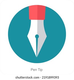 Pen Tip And Pen Icon Concept