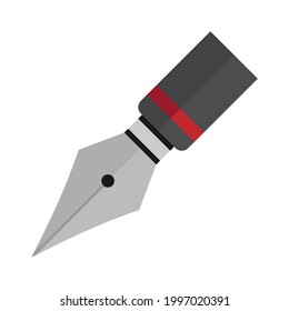 Ilustración vectorial de punta de pluma, ilustración de diseño plano de alta calidad. 