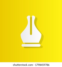pen tip white icon with shadow