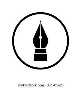 Pen tool in circle . Vector illustration