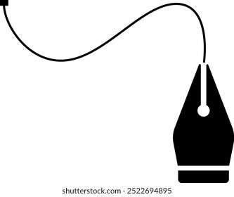 Pen tool cursor. computer graphics. Logo for designer or illustrator. Design icon. The curve control points.