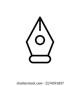 Pen tool cursor. Fountain pen nib glyph vector, sign, symbol, logo, illustration, editable stroke, flat design style isolated on white linear