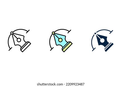 Pen tool cursor line icon. Simple element illustration. Pen tool cursor concept outline symbol design.