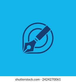 Pen tool cursor logo vector design