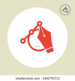 Pen tool cursor. Vector computer graphics. Logo for designer or illustrator. Design icon. The curve control points.
