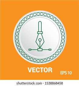 Pen tool cursor. Vector computer graphics. Logo for designer or illustrator. Design icon. The curve control points