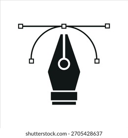 Diseño de Vector de color negro icono de cusor de herramienta de pluma