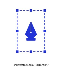 Pen tool design logo, flat style vector illustration
