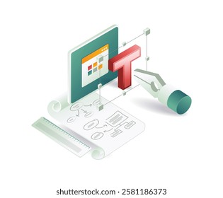 Pen tool digital creative concept design