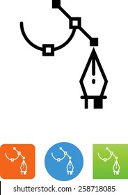 Pen Tool With Drawing Path Icon