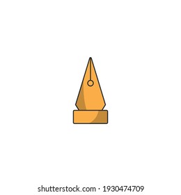 Pen tool flat  icon. Illustration design tool button. Logo design element