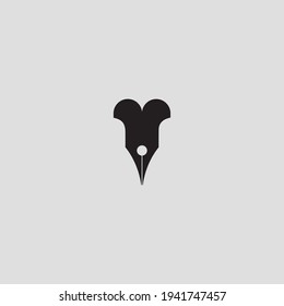 Pen tool flat icon. Illustration design tool symbol.Logo design element. T-shirt printing. eps10. Vector for sticker.