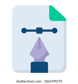 pen tool flat icon , photography and digital art flat vector design