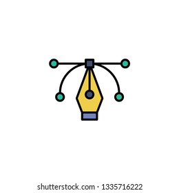 Pen tool flat vector icon sign symbol