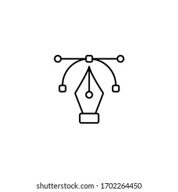 Pen tool graphic design simple thin line icon vector illustration