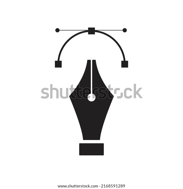 Pen tool icon, anchor point vector\
sign, graphic design symbol isolated on white\
background