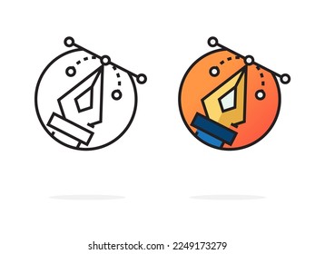 Pen Tool icon art director symbols write, drawing vector for app web logo banner icon button - Vector